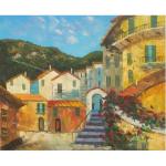 Mediterranean Sea Garden Oil Painting on Canvas for Home Decor Europeanism