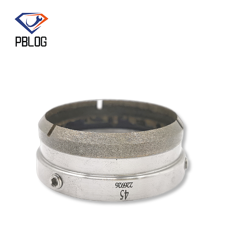 Chamfering diamond bit set for changing the shape of contact surface after drilling glass or stone
