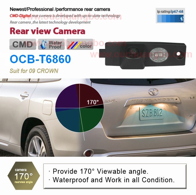 Ouchuangbo 170 Wide HD Color Car Rear View Parking Assistance Camera for Toyota Highlander