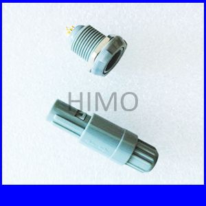 high quality double key 5 pin lemo self-latching plastic connector