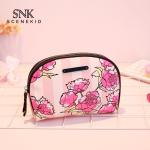 Flower Printing Zipper Closure Lipstick Travel Toiletry Bag