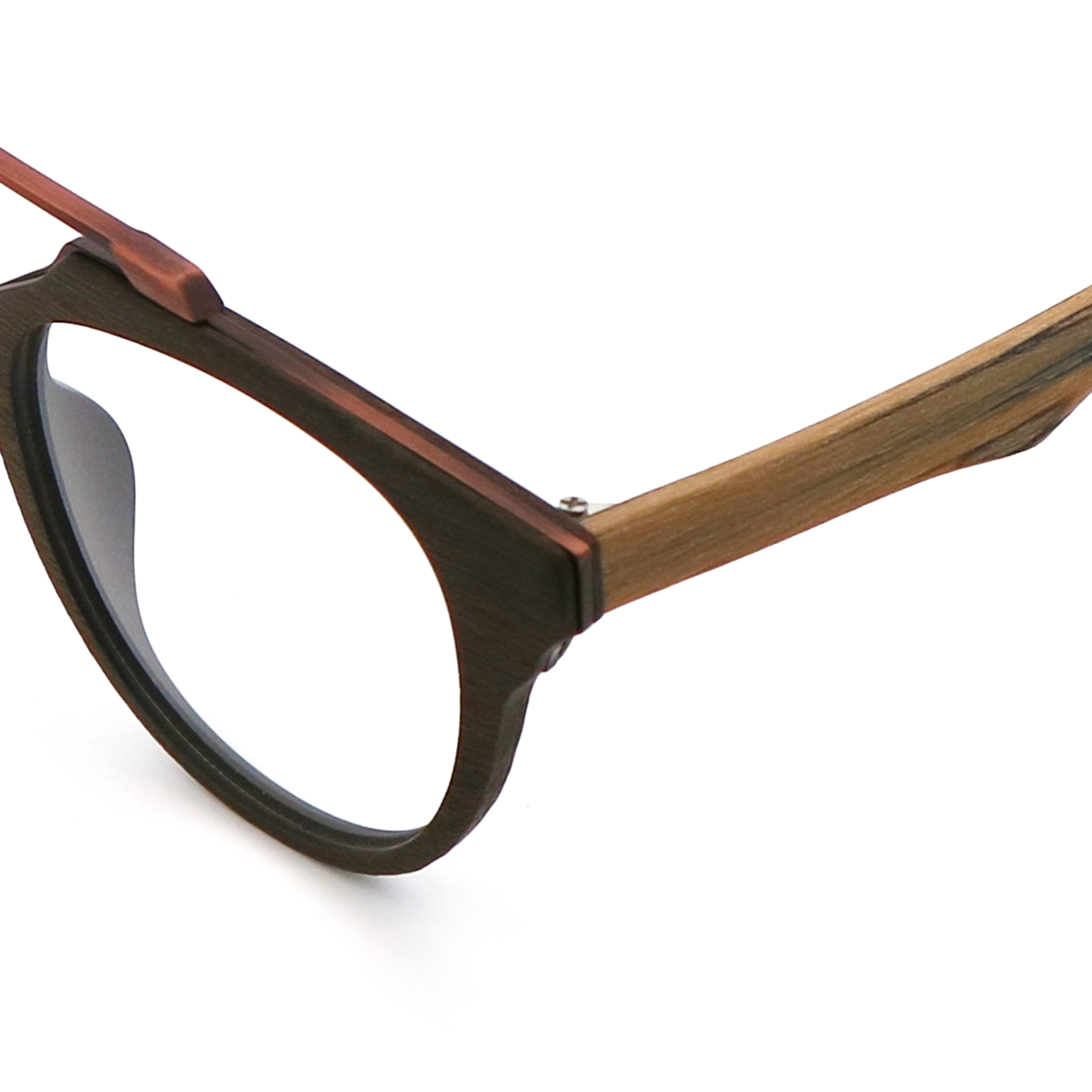 Vintage Manual Wood Grain Acetate Optical Glasses Frame MR 0361