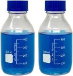 Lab Water Reagent Scientific 500ml Glass Round Media Storage Bottles With GL45