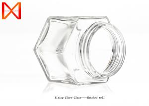 China Hexagon Flint Glass Food Storage Containers For Kitchen Excellent Chemical Stability factory