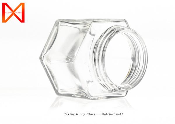 Hexagon Flint Glass Food Storage Containers For Kitchen Excellent Chemical
