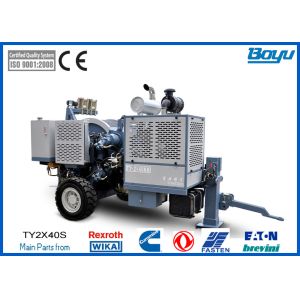 China Hydraulic Electric 9Tons Tension Stringing Equipment 2 x 45kN for Two Bundle Conductor Cummins Engine Rexroth Pump on sale