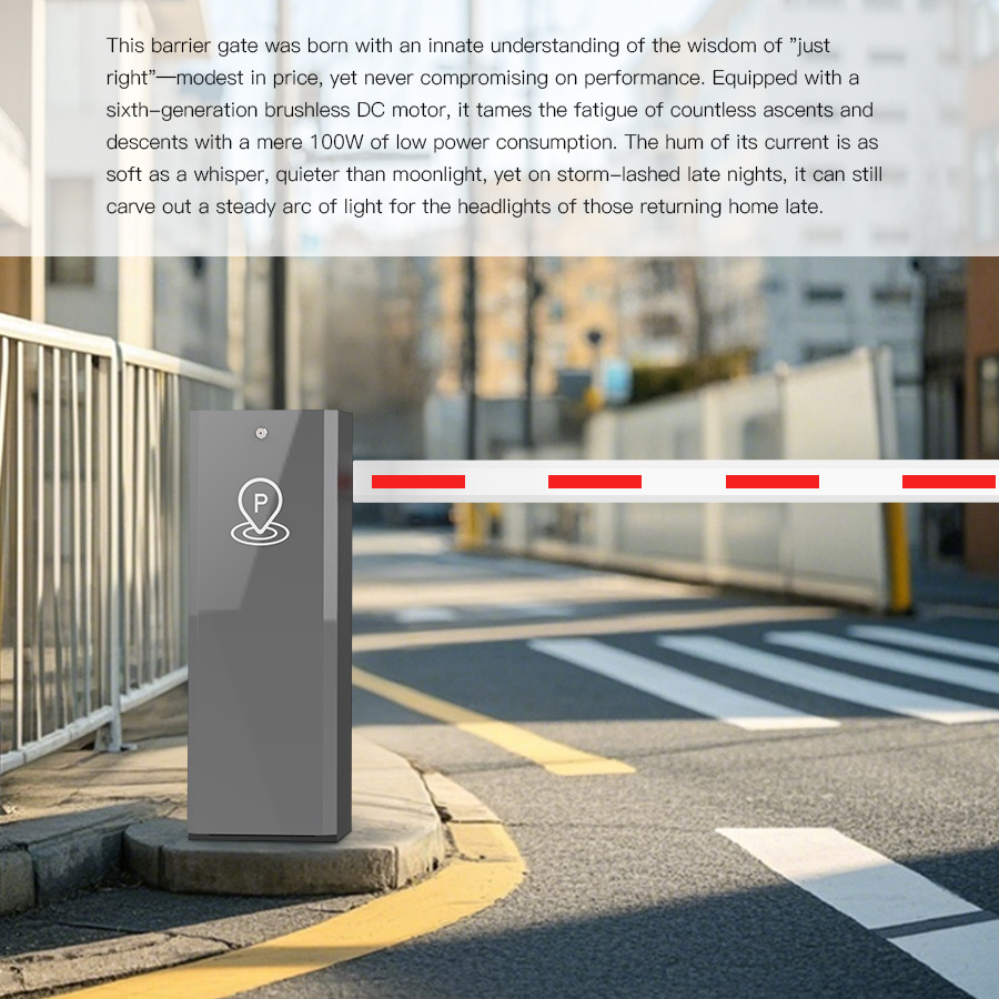 HCW Full Automatic Parking System Straight Boom Barrier With 1-6m Arm RFID Boom Barrier Gate