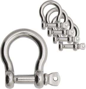China 304 Stainless Steel Bow Shape Load Shackle for Chains Wirerope Lifting Polished Finish factory