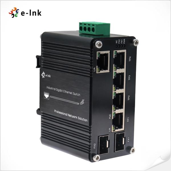 Industrial PoE Powered 5-Port 10/100/1000T + 2-Port 100/1000X SFP Ethernet