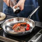 New Arrival 304 Stainless Steel Fry Pan Nonstick Cooking Pot Fried Steak Skillet