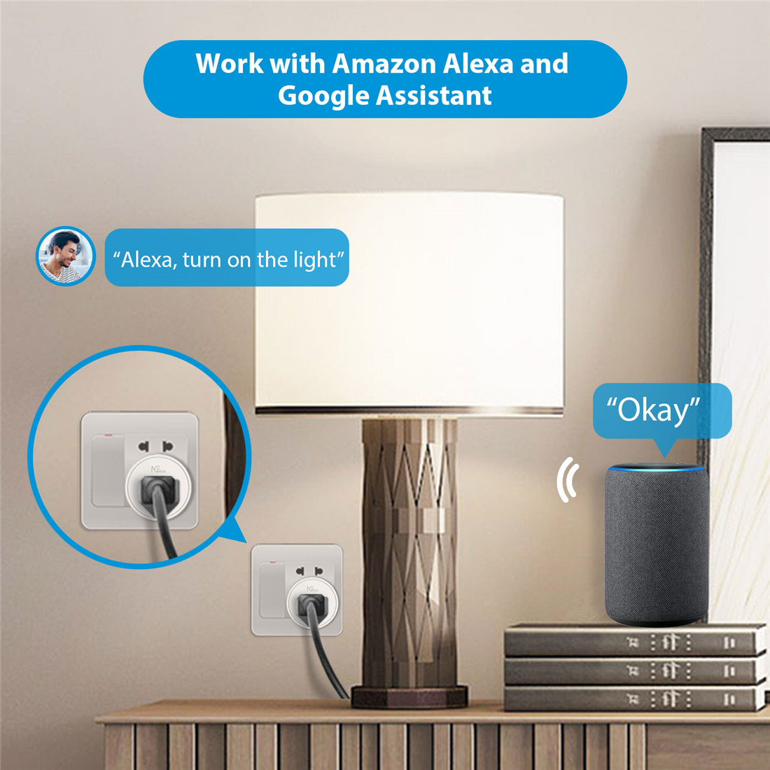 NGTeco Wi-Fi Smart Plug - Work with Alexa, Google Home Assistant