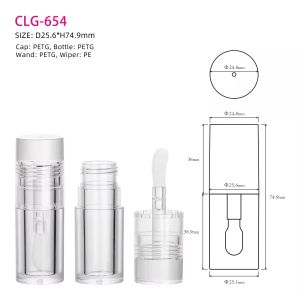Clear PETG Round Lip Gloss Container Recyclable Plastic Bottle