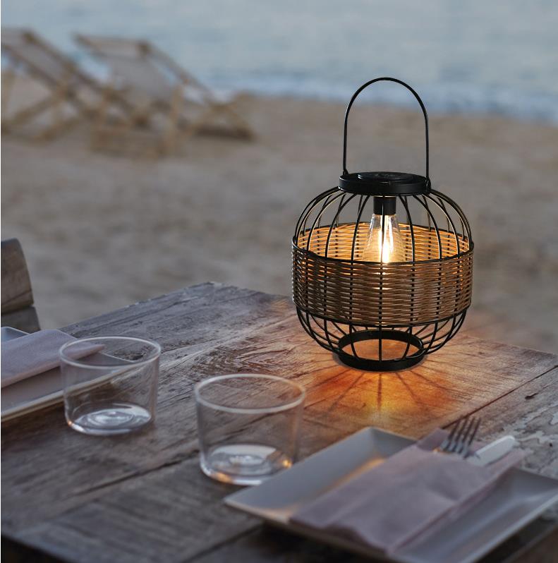 Waterproof Outdoor Rattan Lamp Shades For Balcony Garden Yard