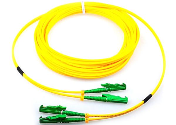Single Mode Fiber Optic Patch Cord Duplex G652D 9 / 125 Yellow With E2000