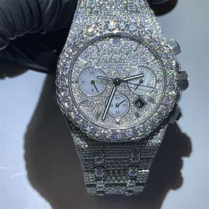 China Custom VVS Lab Moissanite Diamond Watch Iced Out Hand Setting Bezel factory