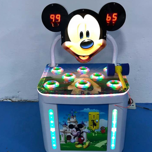 Indoor Amusement Equipment Hammer Beat Hit cute Mouse Rats Game Machines Whack the Mole Lottery Machine