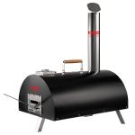 Semi Automatic Pizza Oven Rotating 12" Wood Fired Silver Matte / Black