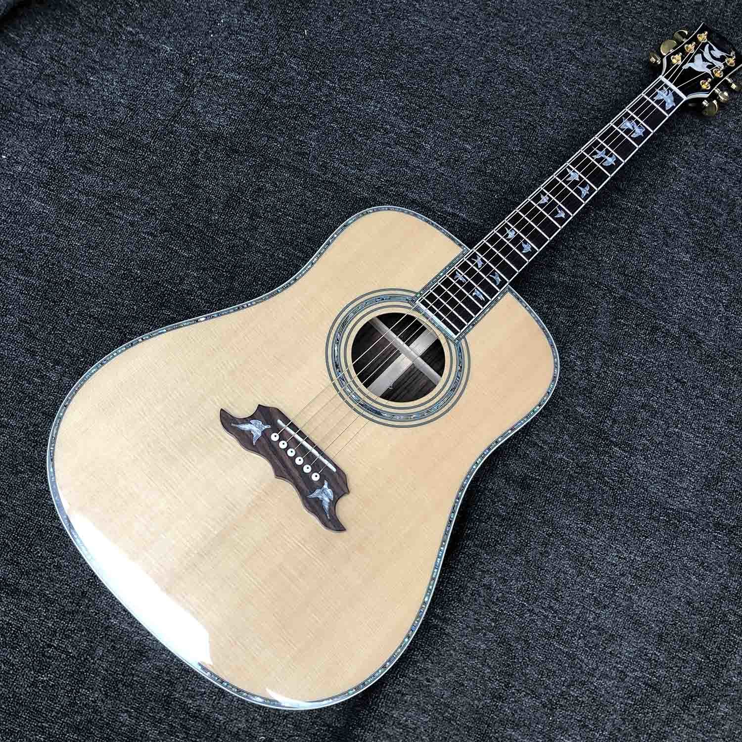 Custom Dove Style 6 Strings 41 inch Solid Rosewood Back Side Spruce Top OEM Acoustic Guitar in Natural Color