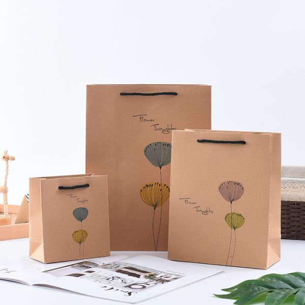 China Custom 10x8in Brown Kraft Jewelry Gift Bags with Handle factory