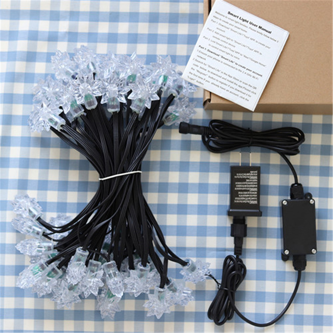 Snowflake Lights String Outdoor Wi-Fi Smart Patio Light Alexa Garden Party Decoration