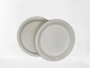 China Oilproof Natural White Biodegradable Sugarcane Bagasse Plates 9&quot; factory