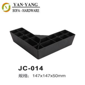 China 147*147*50mm high black furniture accessories injection plastic corner sofa legs JC-014 factory