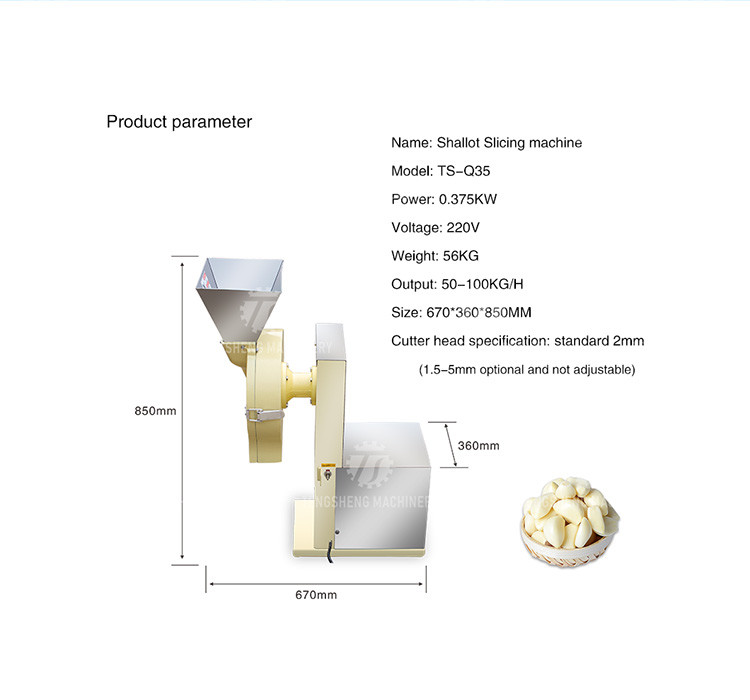 Multifunction Onion Slicer Vegetable Cutting Machine 100KG/H Capacity