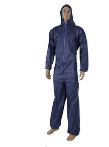 China 2XL Disposable Hooded Coveralls Medical Disposable Dust Suits Dark Blue factory