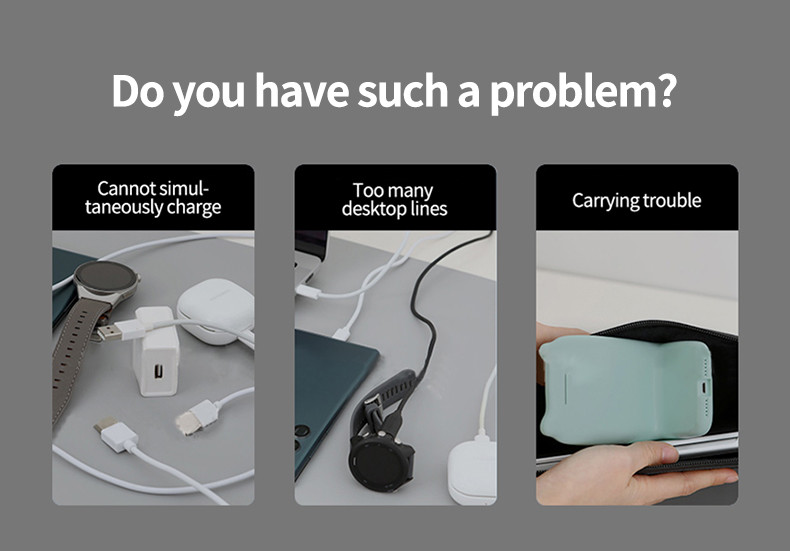 Compact Foldable Wireless Travel Charger with Qi Wireless Charging