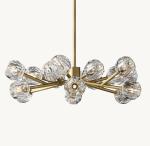 Clear Glass Round Chandelier 36" Classic Design for Indoor Spaces