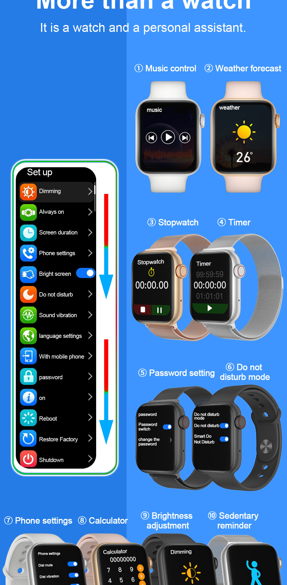 IWO MC57 180MAH 1.57 Inch Dial Heart Rate Monitor 2hrs Charging