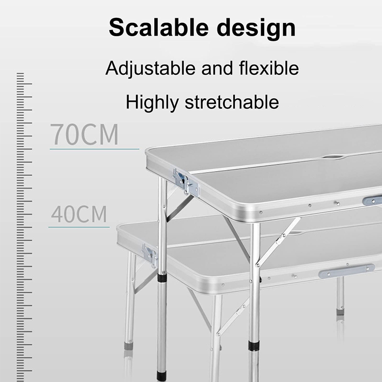 Folded Outdoor Garden Patio Portable Aluminum Camping Dinning Table and Chair Set for Barbecue Beach Picnic