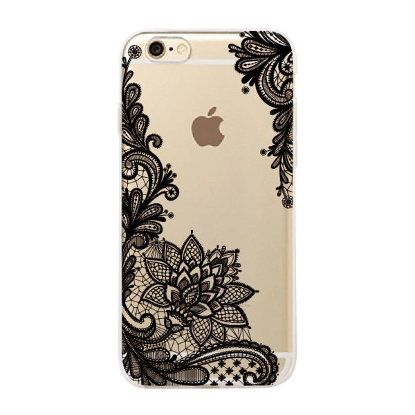 Soft Rubber Designer Cell Phone Cases For Iphone 6s Lace Flower Mandala