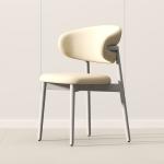 Light Luxury Hotel Restaurant Furniture Stainless Steel Armrest Leather Dining