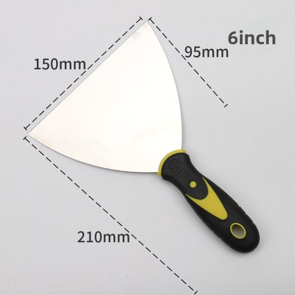 Two-color Handle Putty Knife 1 Inch 2 Inch 3 Inch 4 Inch 5inch 6inch Rubber Handle Putty Knife Stainless Steel Cleaning Blade