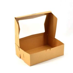 Custom C1S Dessert Paper Cake Packaging Box With PP Clear Window