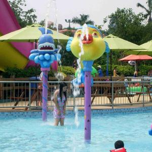 China Colorful Carp Spray Park Fiberglass Equipment For Children / Kids Water Playground factory