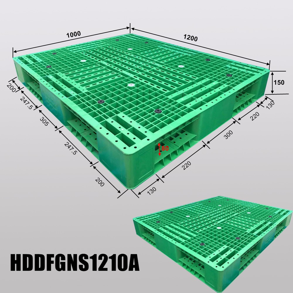 1200x1000 size double face reversible stacking plastic pallet