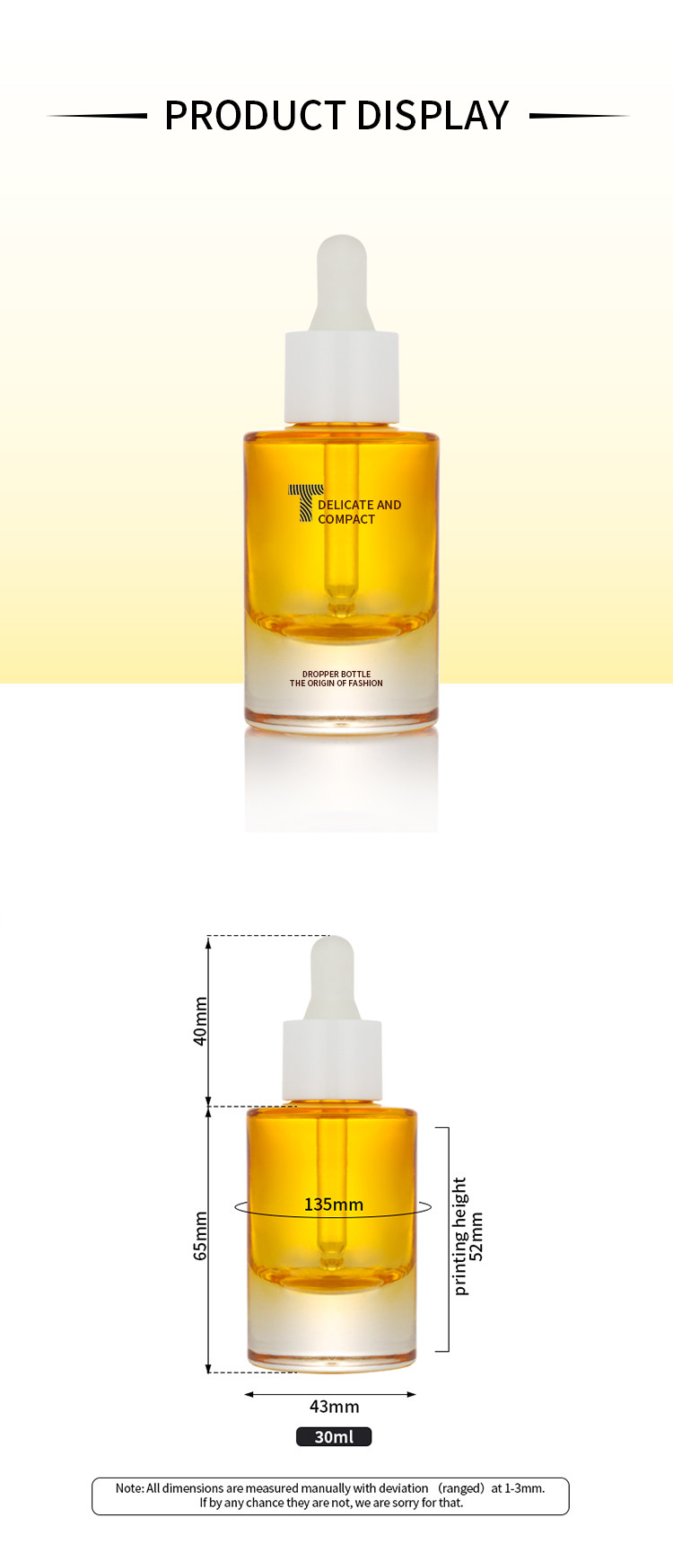 Factory price plastics white pump yellow essencial oil toner cosmetics dropper bottle