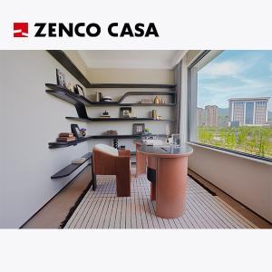 China Study Furniture Sets With Orange-Red Desk And Book Chair For Apartment factory