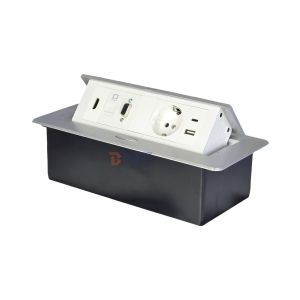 Aluminum Alloy Pop-up Tabletop Power Socket EU power socket with Modular