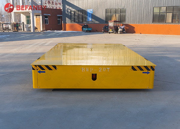 Flexible Motorised Trolleys Carts , Steerable Trackless Battery Transfer Cart On Cement Floor