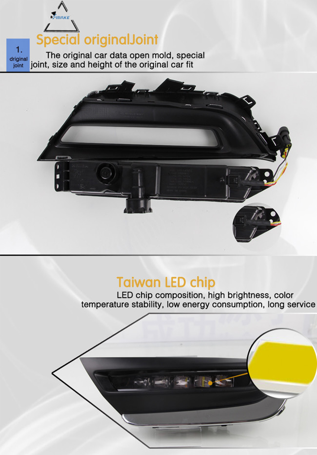 Flexible Drl Daytime Running Light For Honda Cr-V Crv 2017 2018 With Yellow Light