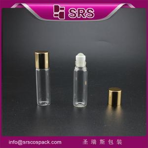 China 5ml mini glass roll on bottle with steel for essential oil ,luxury glass bottle packaging factory