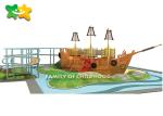 Plate Platform Childrens Wooden Climbing Frame With Slide Tube Equipment