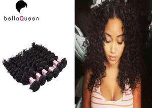 China Grade 7A Brazilian Virgin Human Hair , Natural Black Curly Weave Hair factory