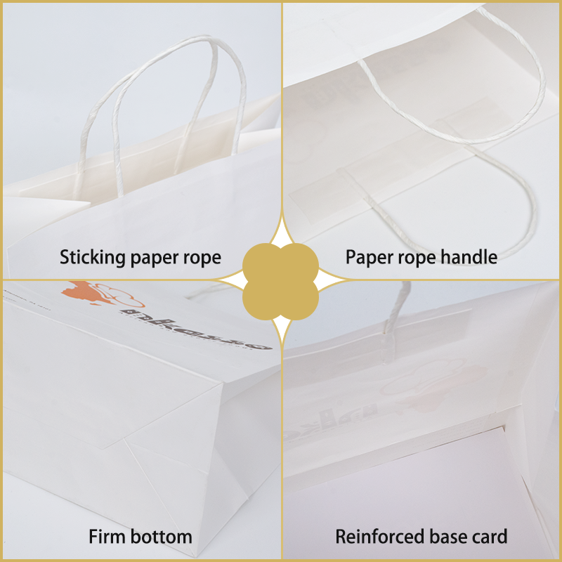 Food Industrial Customized Promotion Offset Printing Paper Kraft Bag with Handles