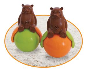 China Speakers Tumbler Cute Pet Toys Sound And Light Ball Bear 4.2V With Led Light factory