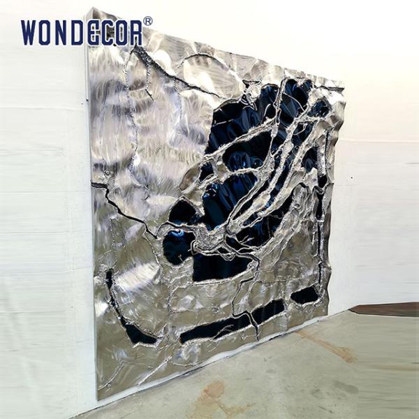 Smooth Stainless Steel Sculpture Metal Wall Art Customized Abstract Home