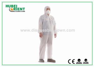 China White Protective Disposable Coveralls With Both Hood And Feetcover For Protect Body From Pollution factory